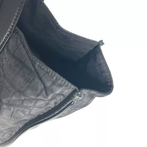 FENDI 7VA367 logo Shoulder Bag Vertical Tote Bag Nylon / Leather Black - Picture 7 of 14